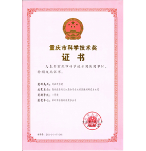 重慶市科學(xué)技術(shù)獎證書—科技進步一等獎